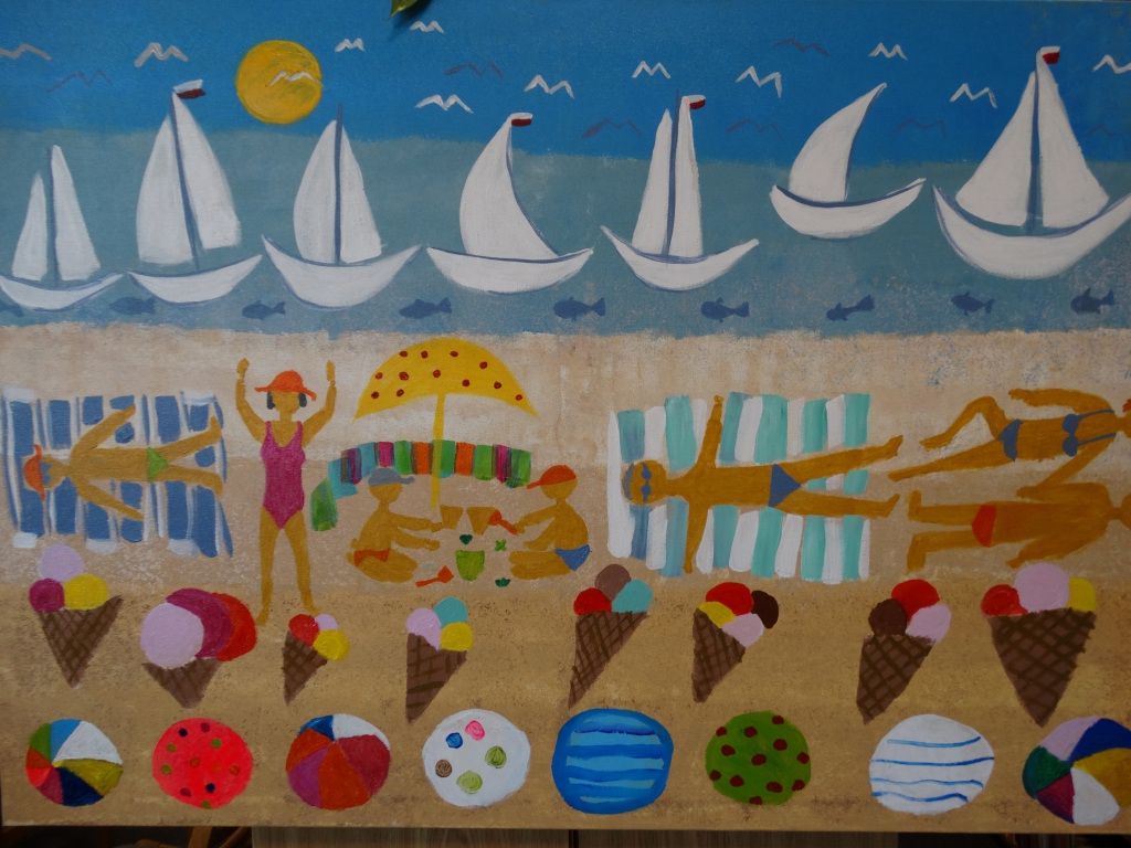 obraz przedstawiający plażę.