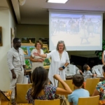 Barbara Kwiatek, Olivier Monloussi oraz Dorota Rzepka dyrektor Biblioteki