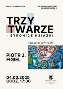 Trzy twarze stronice książki plakat