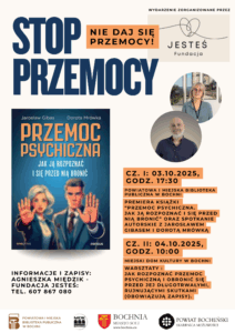 plakat na spotkanie z Dorotą Mrówka i Jarosławem Gibasem